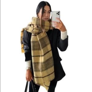 Long Tan/Brown Plaid Scarf